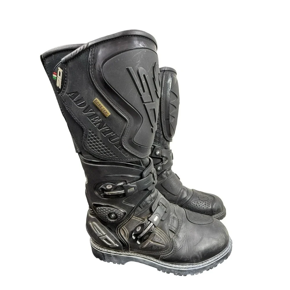Sidi Adventure Gore-Tex Boots Mens 7.5 Black Dual Sport Touring Italy